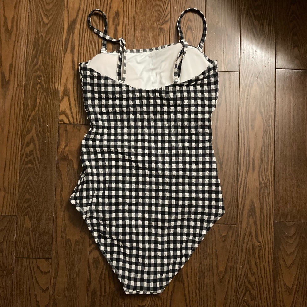 Aerie Black and White Gingham One Piece Swimsuit - Picture 6 of 12